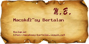 Macskásy Bertalan névjegykártya